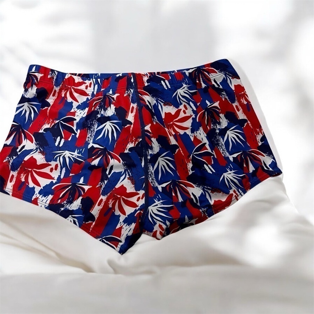 K898 Men’s Swim Jammers – Red, White & Blue – Quick Dry, Soft & Lightweight Swim